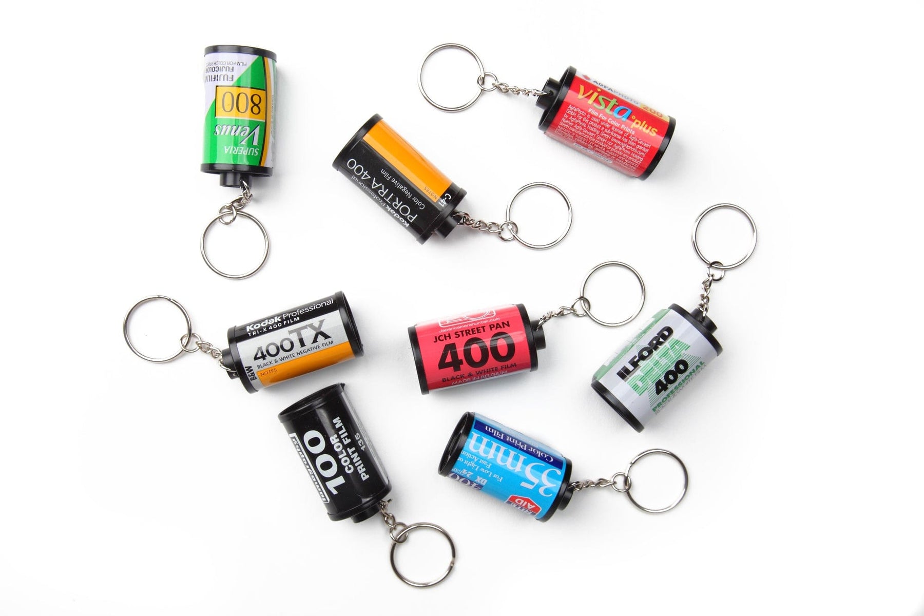 Retro Photo Reading 35mm Film Canister Keychain Kodacolor 200